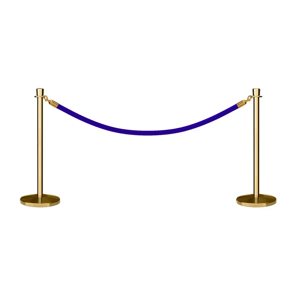 Stainless Steel Crowd Control rope barrier gold event pole with red rope for museum Exhibition