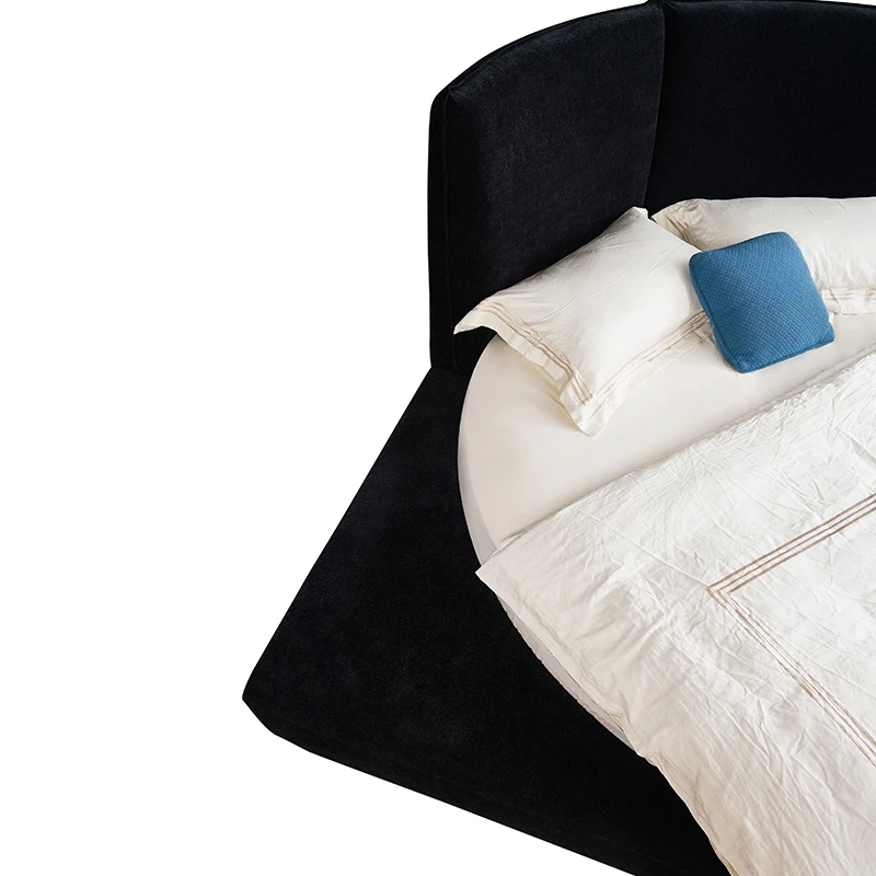 Modern Luxury Bed King Size Fabric Latest Design Soft Bed Home Hotel Bedroom Decor round Bed