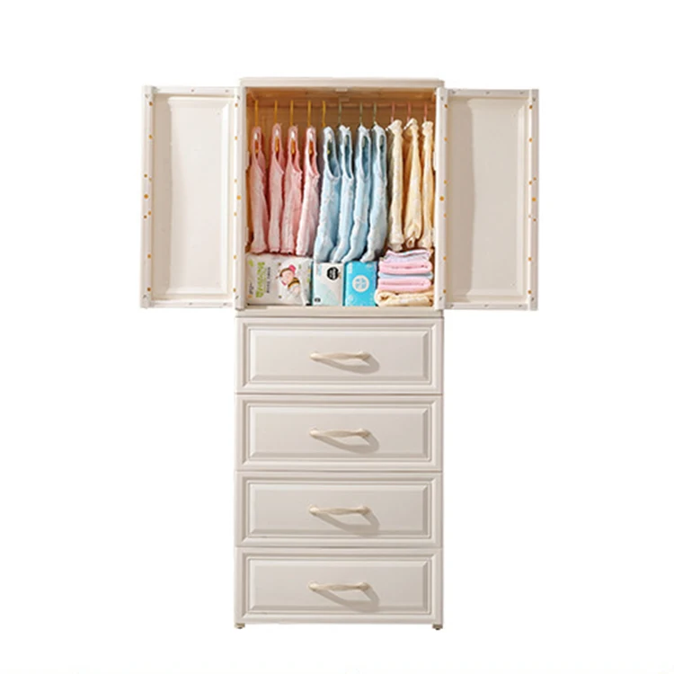 New style open door clothes cupboard 5 layer plastic drawer for kids