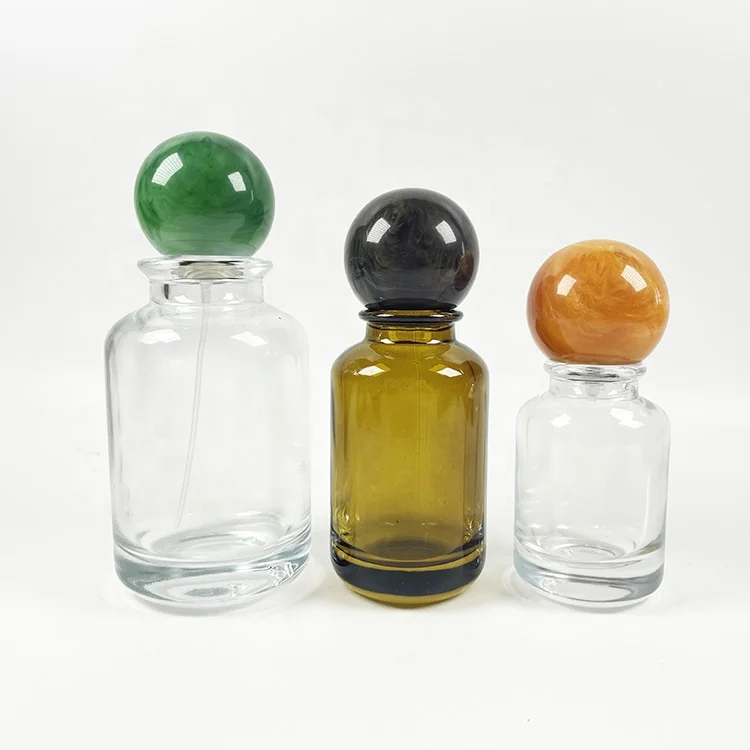 custom clear spray perfume bottle round glass perfume bottle luxury 30ml  50ml 100ml perfume bottle  with box