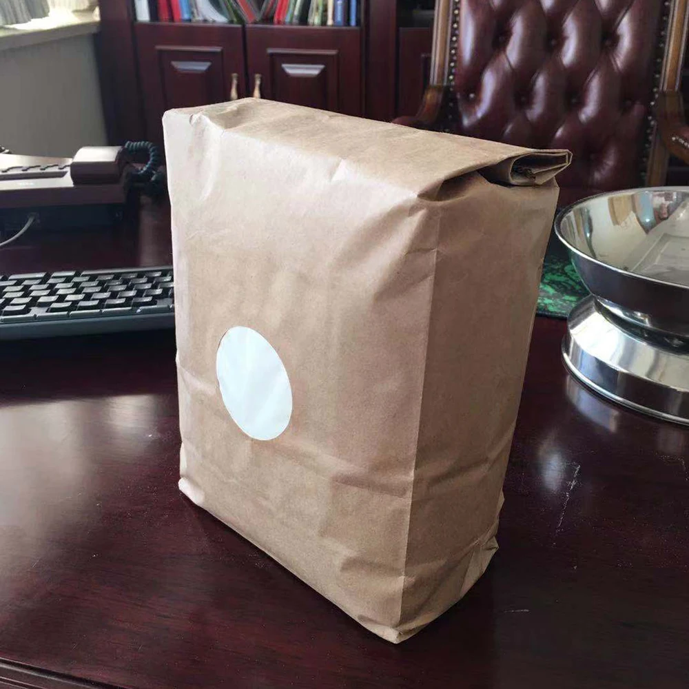 
Wholesale Printed custom Kraft Paper Packaging Bags for flour sugar rice powder packaging 