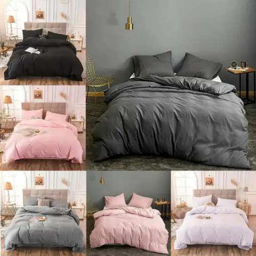 Quilt Duvet Cover Bedding Set + Pillow Cases Single Double King Super King Size