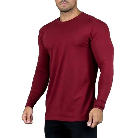 cheap custom plain blank printing casual performance t shirt 100% cotton homme sport wear fitness mens long sleeve t shirts