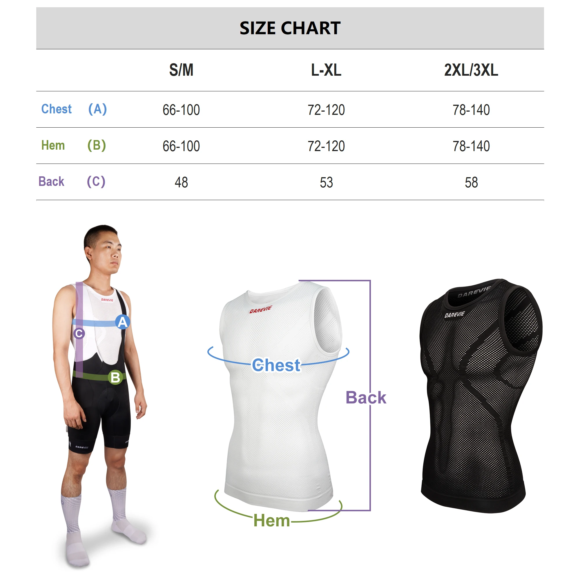 Darevie manufacturer seamless vest clothing custom logo outdoor sport gym sleeveless cycling underwear