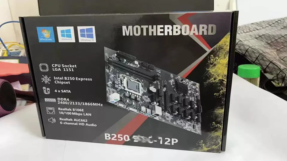 Wholesale New Version ATX 12GPU B250 LGA1151 Motherboard Supports DDR4 Memory with SSD M.2 PCIE 16X
