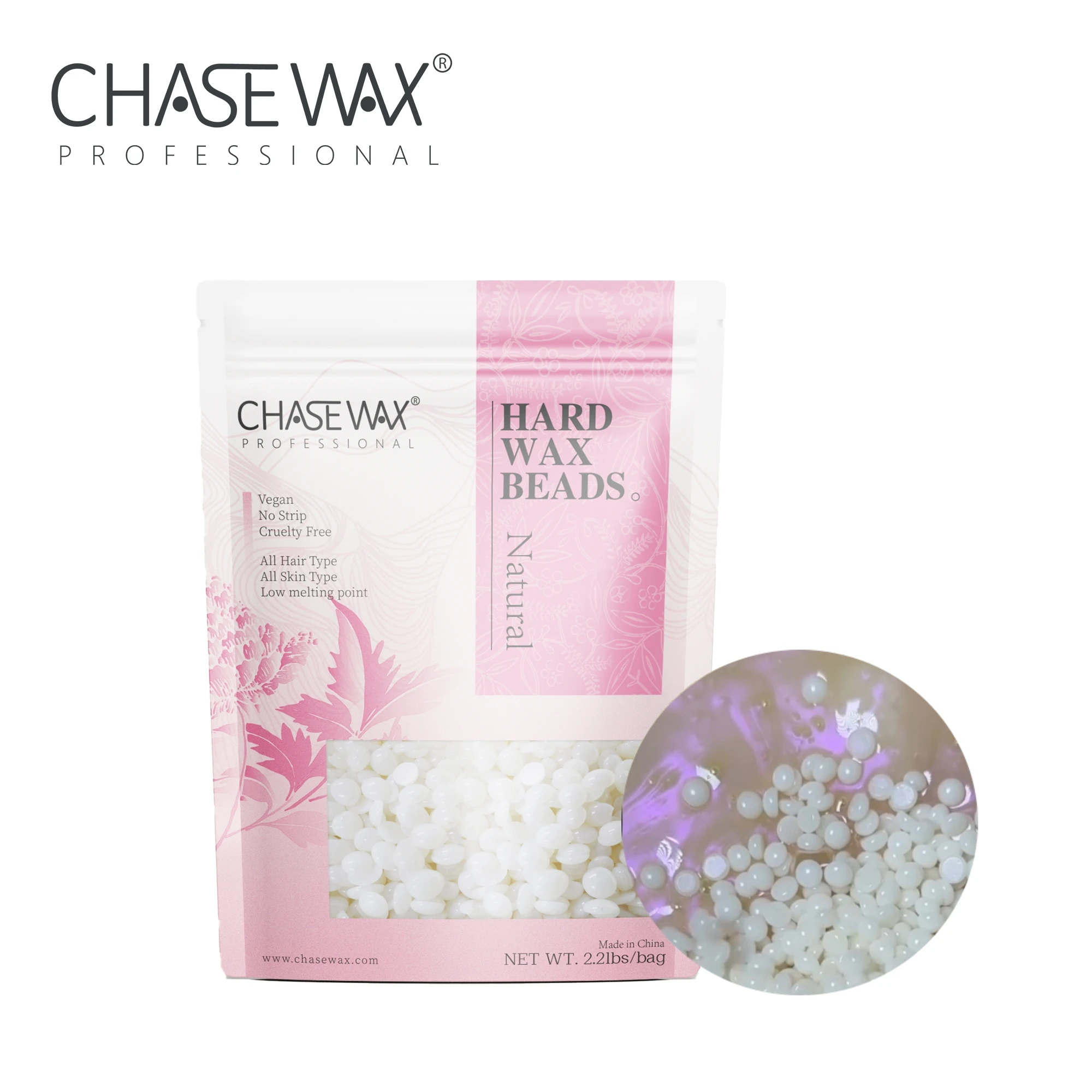 Chase Wax Factory Private Label 2.2lb Lilac Rosin Free Depilatory Hypoallergenic Wax Beads For Hair Removal