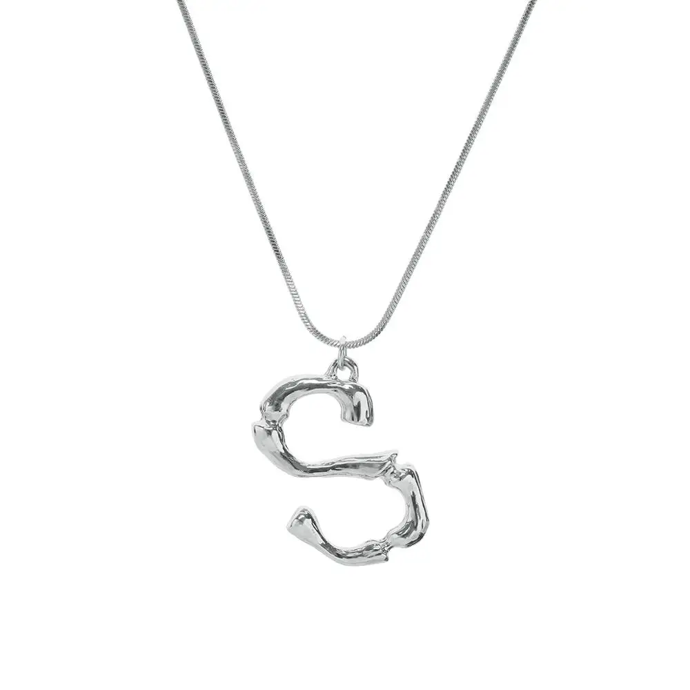 Ruigang 26 A B C D E F G H I J K L M N O P Q R S T U V W Y X Sterling Silver Plated Letter Initial Alphabet Necklace