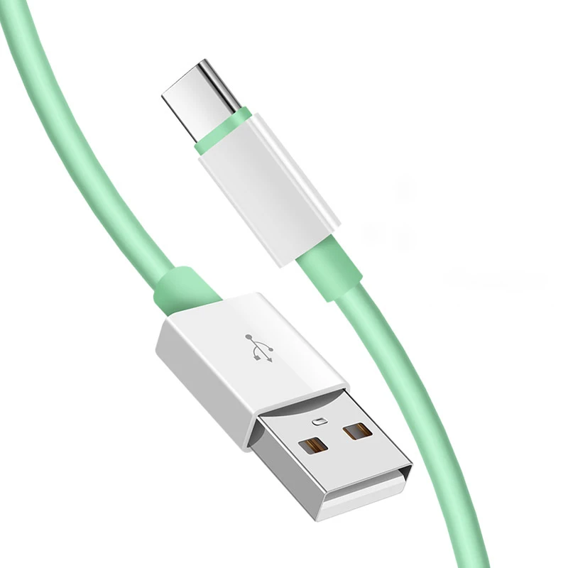 Готово к отправке, 1,5 м TPE мягкий 2A Быстрый зарядный кабель USB Type C USB кабель для передачи данных для мобильного телефона