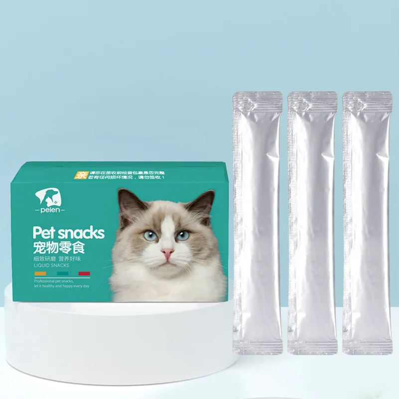 Factory sale 15g salmon tuna chicken nutritional liquid strips pet snacks treats wet cats food