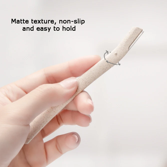 3pcs Wheat Straw Eyebrow Razor Trimmer Biodegradable Facial Hair Remover Trimmer
