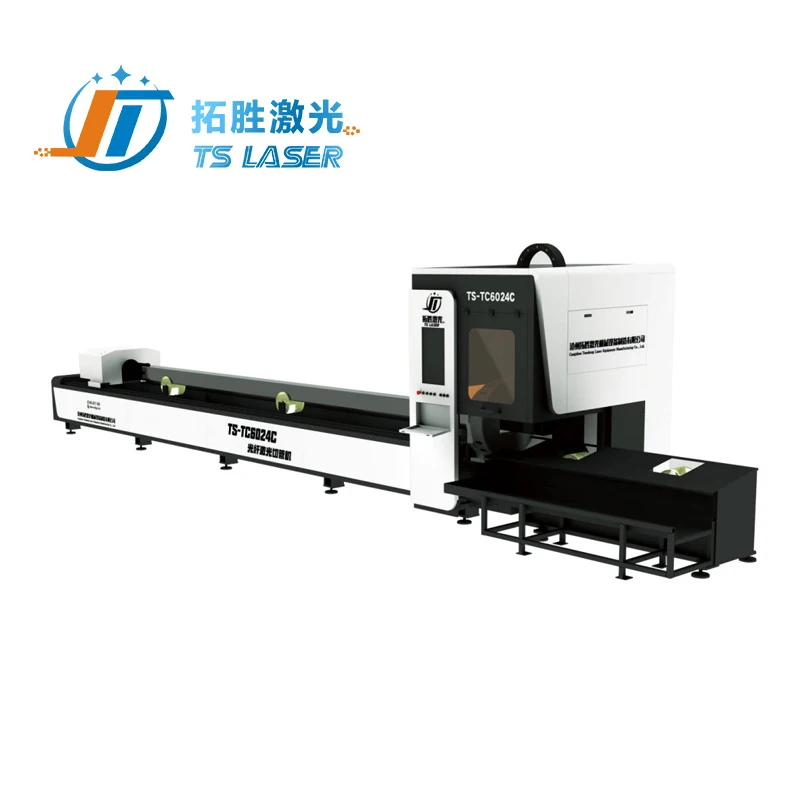 Tuosheng fiber laser tube/ pipe cutting machine stainless steel metal round square laser cutter equipment