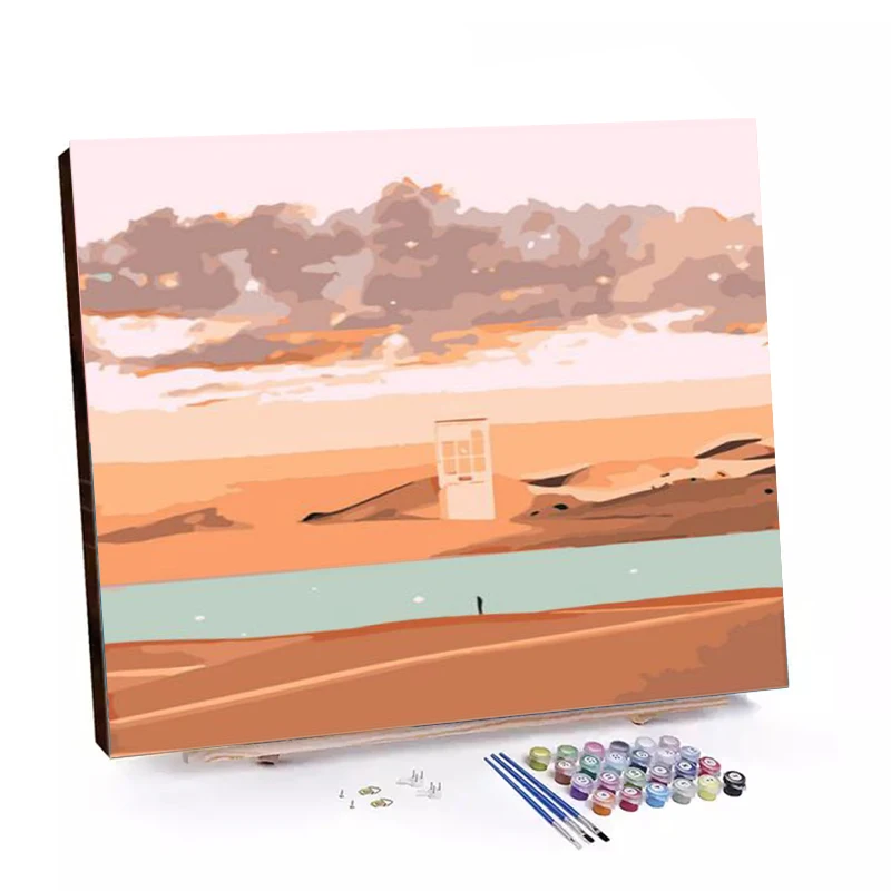 DIY Fantasy Painting by Numbers Set Colorful Adult Digital Oil Painting Canvas Painting with Brush