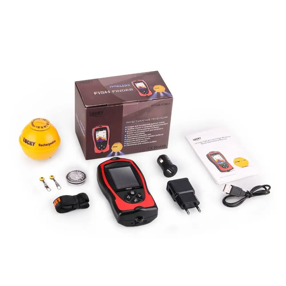 FF1108-1CWLA Rechargeable Wireless Sonar for Fishing 45M Water Depth Echo Sounder Fishing Finder Portable Fish Finder