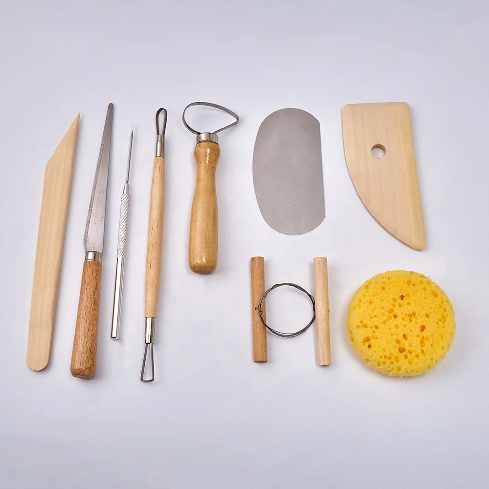 Набор из 9 предметов для резьбы по керамической глине для начинающих, профессиональные художественные изделия, Детская керамика после школы, для занятий в клубе, для детей и студентов