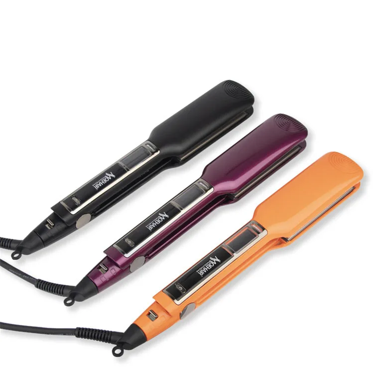 Professional Nano Titanium Private Label Flat Iron Wide Plate Screen Digital Hair Straightener For Hair