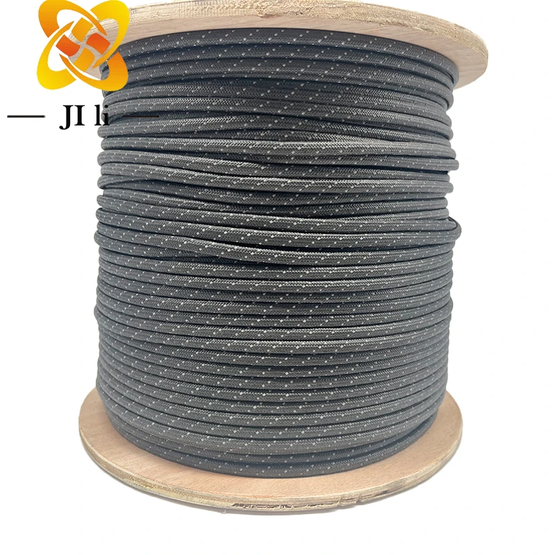 Подгонянная 5 мм черная UHMWPE Светоотражающая веревка уличная палатка