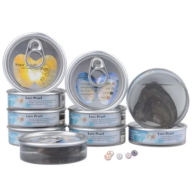 
Wholesale Canned Freshwater Pearl Love Wish Pearl Canned Oyster Pearl Set 