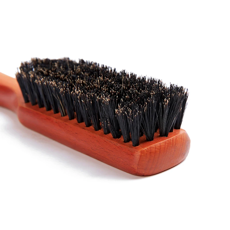 Hot Selling  5pcs Beard Grooming Kit Custom Logo Pure Boar Bristle Long Wooden Handle Beard Brush For Men