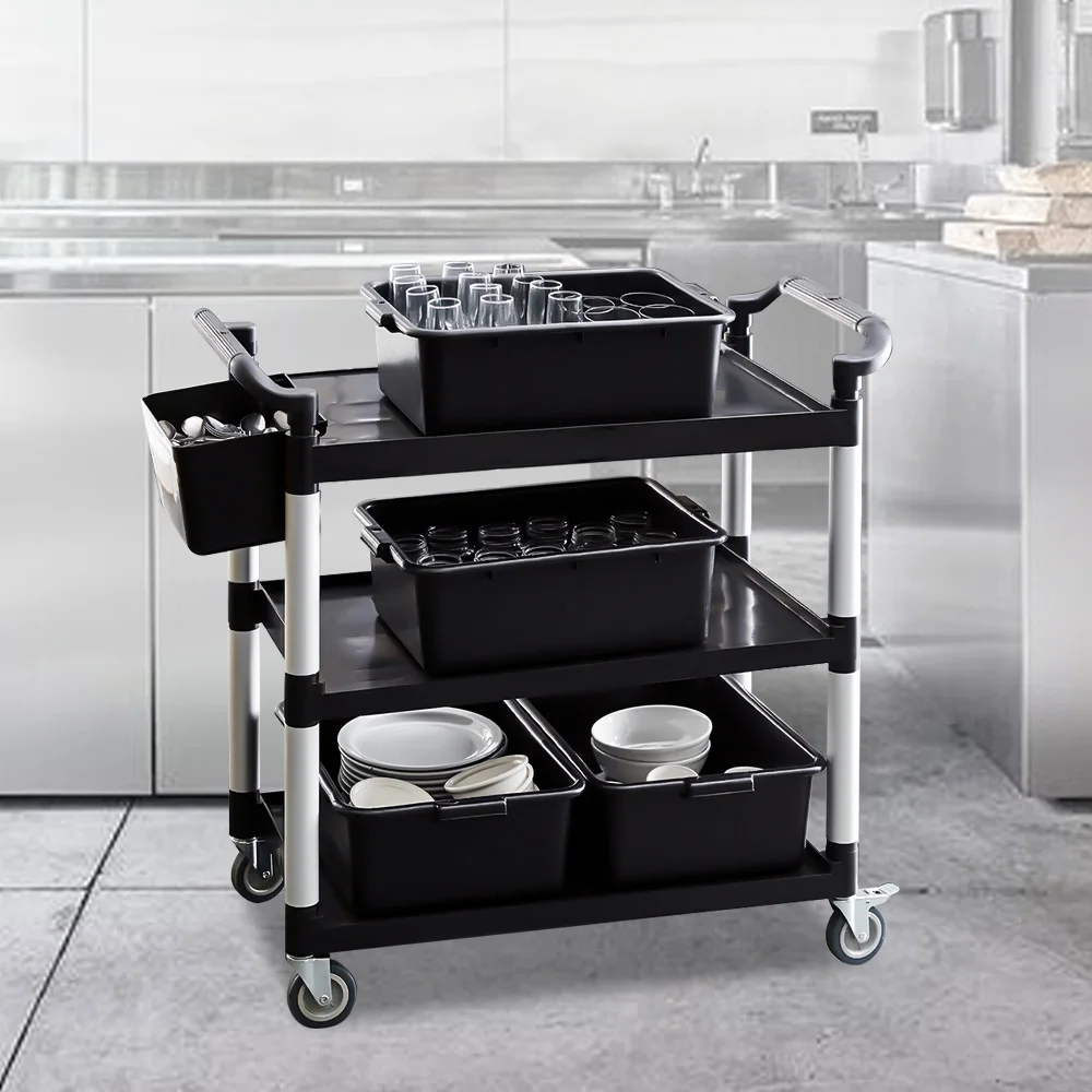 Wholesale 2 Layer Utility Industrial Service Trolley Cart With Storage Tote Box