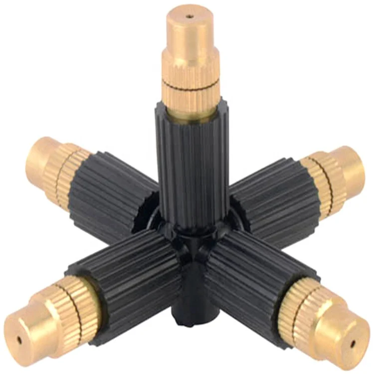 High Quality 5 Nozzle Brass Fogger Efficient Irrigation System Sprayer for Greenhouse Garden Watering Vortex Drip Sprinkler Type