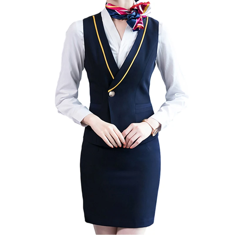 
Exotic Women Emirates Airline Uniform Sexy Singapore Aviation Uniforms for Stewardess 50 Sets Black Customized Designs 