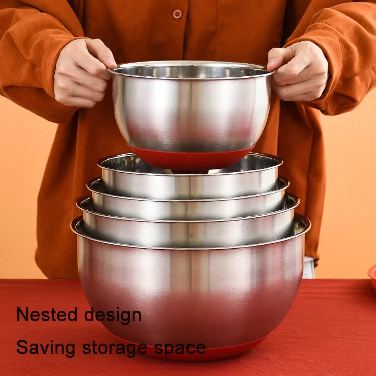 Set of 3 Pcs Best Selling Quality Seasoning Basin Stainless Steel Bowl For Fruit Salad