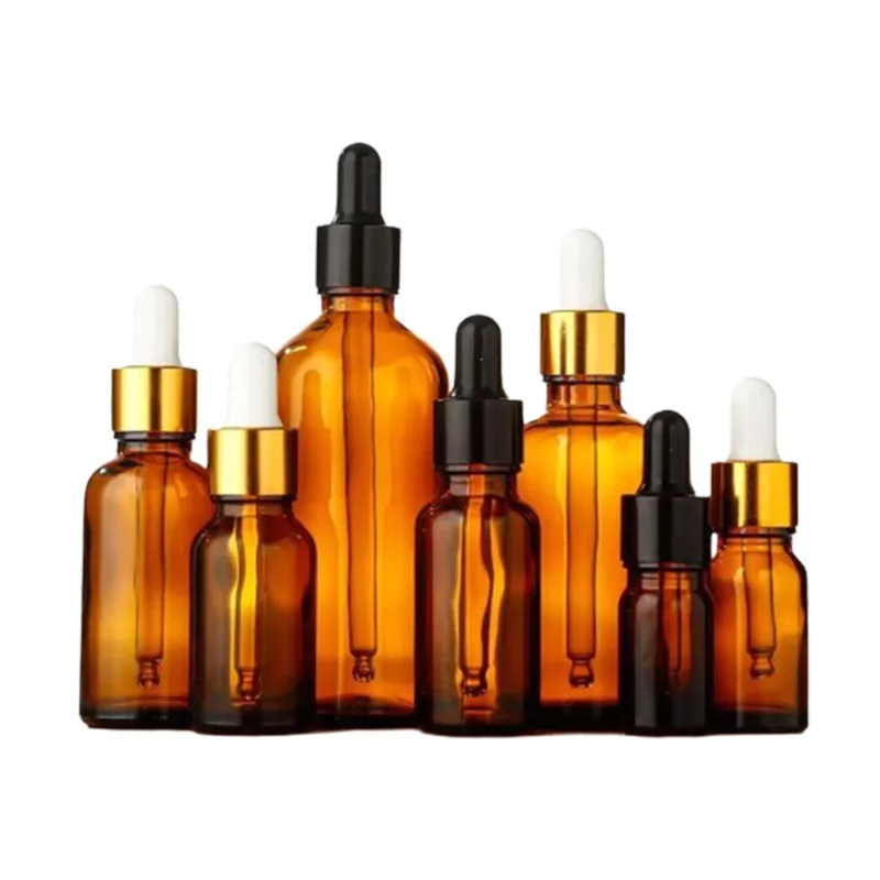 NQFIBER Empty Boston Dropper Bottle Good Price Oil Dropper Bottle Manufacturer Low Lid Of Cosmetic Packaging Roller Essential