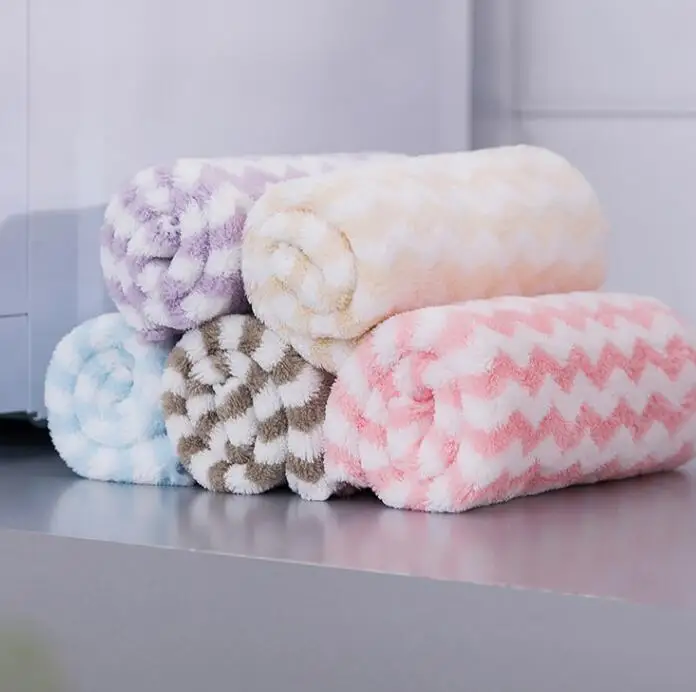 coral velvet Microfiber Absorbent thick Dish cleaning cloth kitchen towel