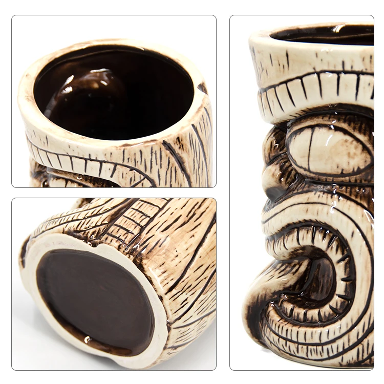 Wholesale Custom Tiki For Beer Tumblers Hawaii Creative Hawaii Cocktail Tiki Cups Ceramic Tiki Mug