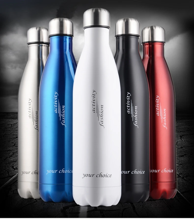 Custom Travel Water Bottle Gift Leak-Proof Double Walled Cola Shape Stainless Steel Water Bottle