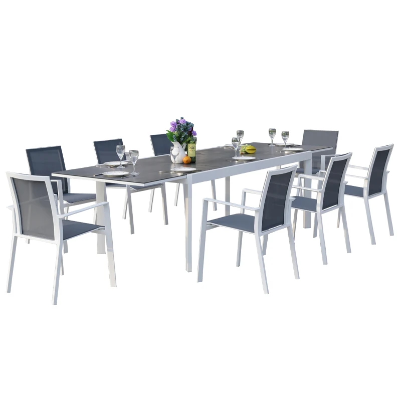 outdoor dinning furniture Aluminium 9pcs Aluminium garden set