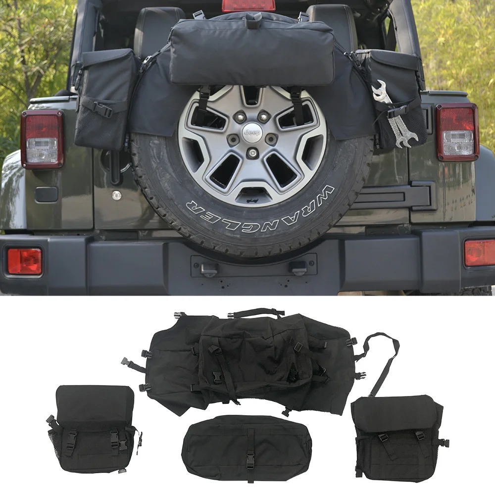 Cartaoo Spare Tire Cover Backpack Cargo Storage Bag Organizer for Jeep Wrangler JK