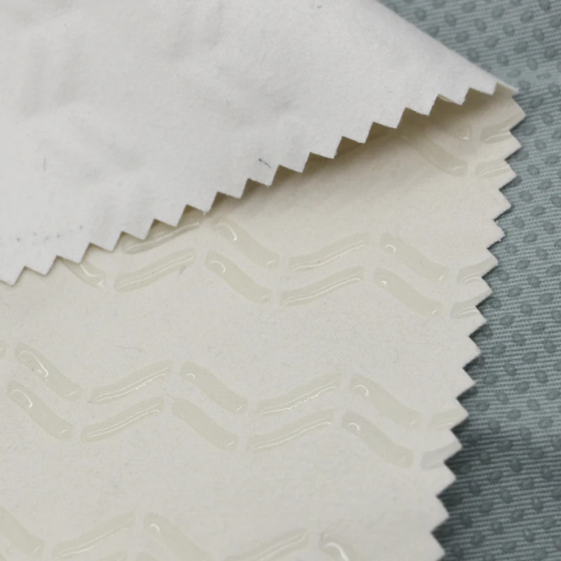 Manufacturer Custom Design Polyester Textiles Silicon Anti-slip Suede Fabric For Backing