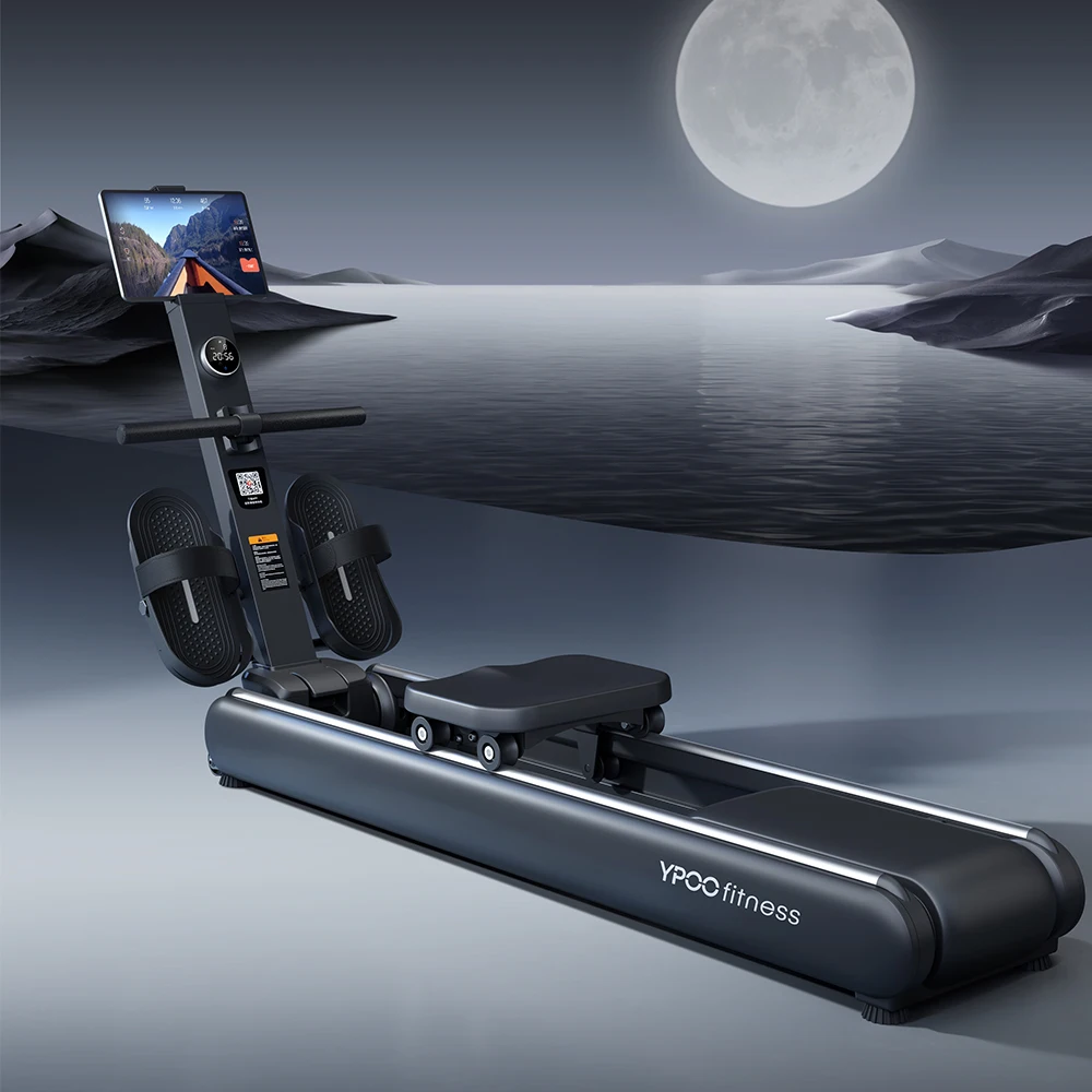 YPOO new self-generating foldable Air Rowing Machine with YPOOFIT APP  LED display seated row machine V2 home rowing machine
