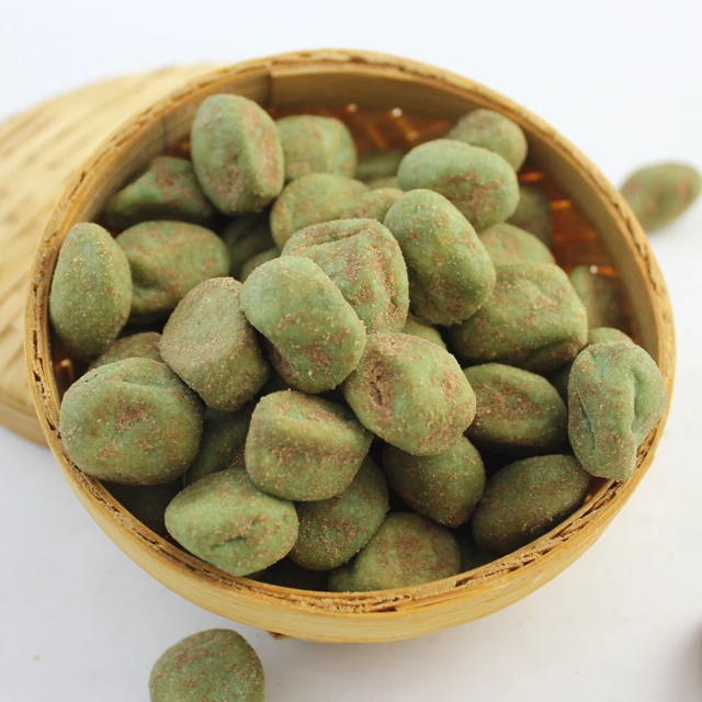 Арахис с покрытием васаби, закуски плоской формы