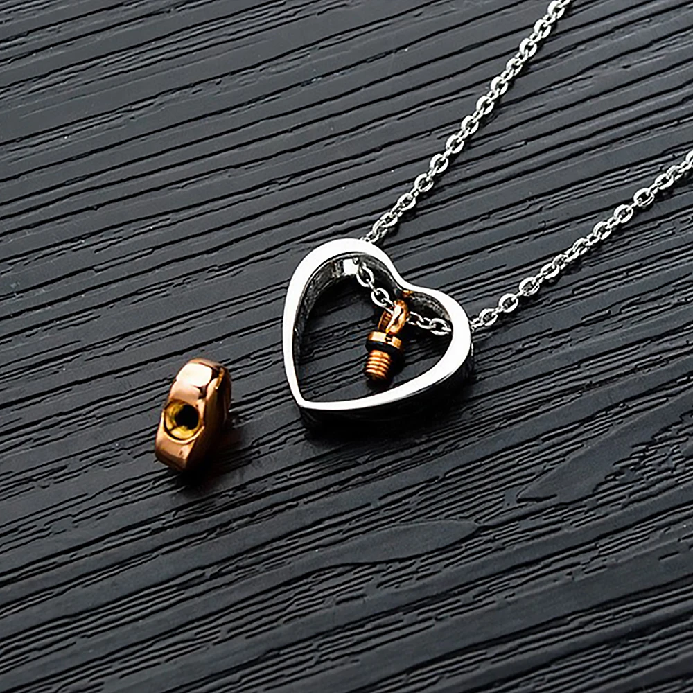 
pet Locket Heart cremation memorial urn ashes necklace jewelry keepsake pendant human 