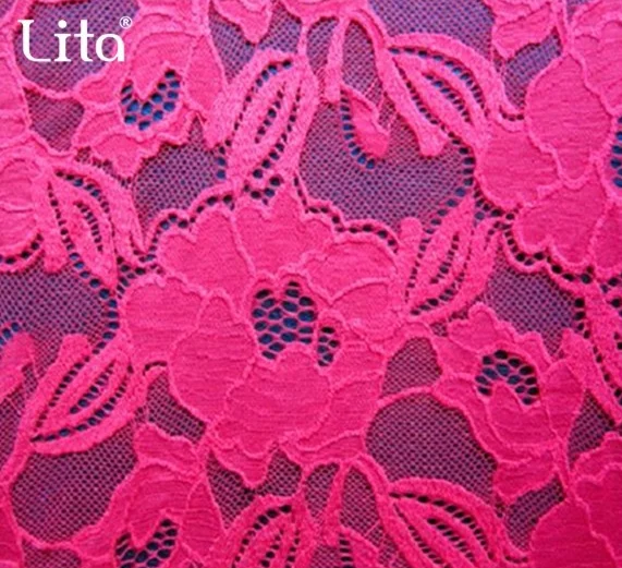 two tones pentas lanceolata design stretch lace fabric Lita Y6599-2