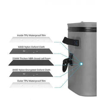 Grey Waterproof 24cans Soft Cooler Soft Sided Cooler Bag Tiktok Portable Large Beach Cooler Leakproof Insulated Hopper