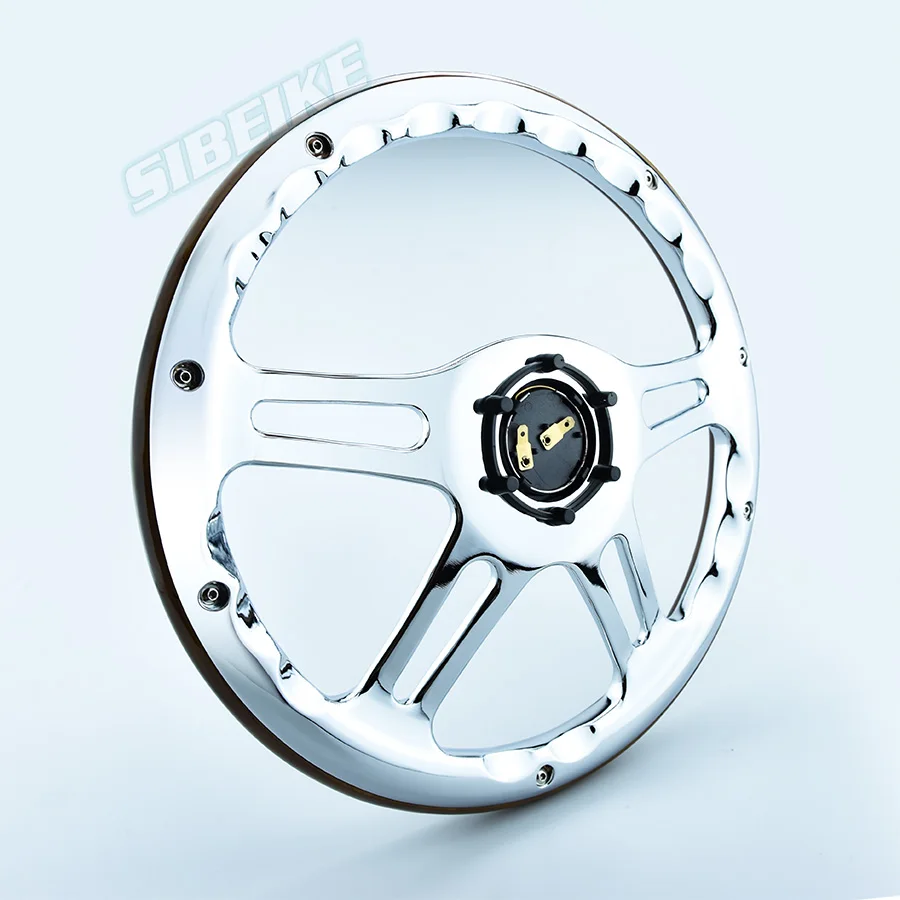 Universal Racing 4-Spoke JDM Black Leather Race Sport Steering Wheel Support Customize