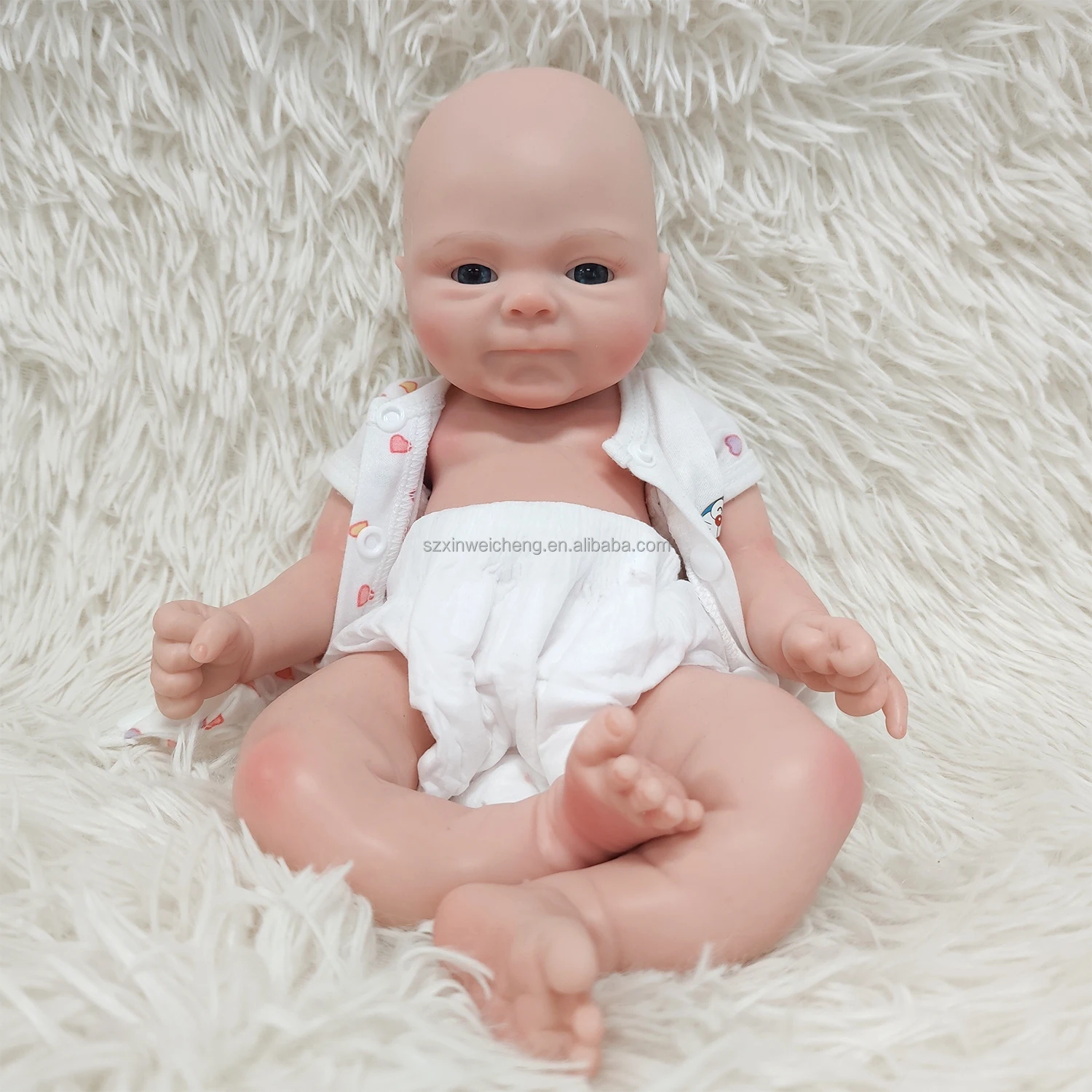 Wholesale 16inch Reborn Full Silicone Dolls Realistic Mini Newborn Smile Baby Toys Washable Collectibles