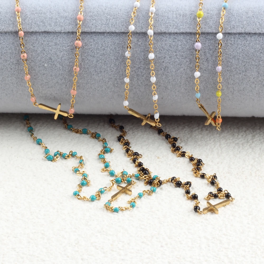 Thin Chain On The Neck Minimalist Pendant Jewelry Chocker Collar For Girl Women Neck Chain Cute Cross Choker Necklace