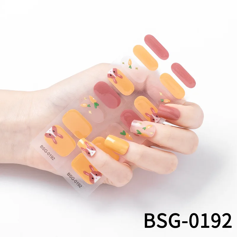 172 Designs Beach Vacation 3D Semi cured Gel Nail Sticker Easy DIY Flower Nail Polish Gel Nail Wrap