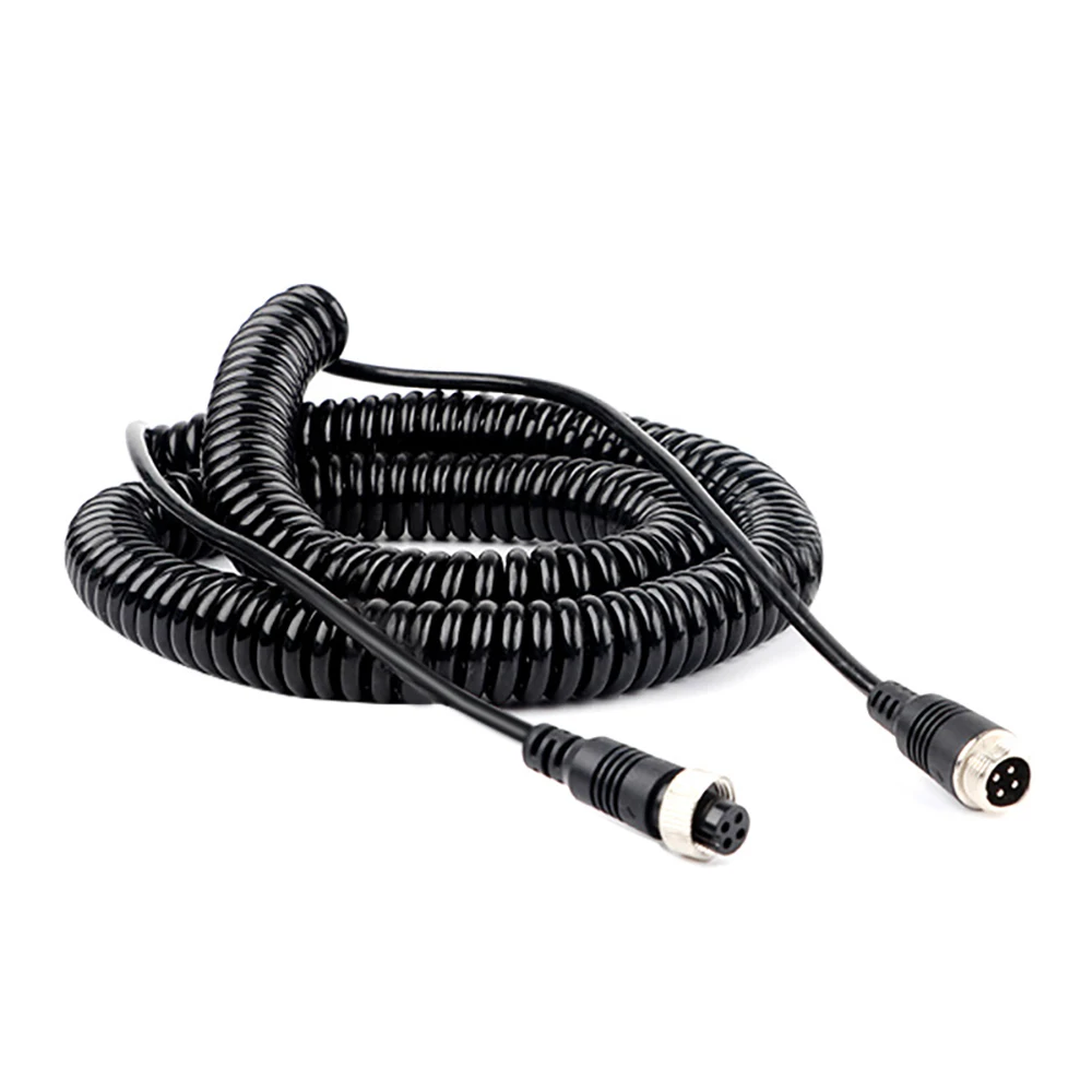 Molding Connector Spring Cable Solder 2/3/4/5/6 Pin Straight D Code Double Ended Male to female 5M/10M/20M for backup camera