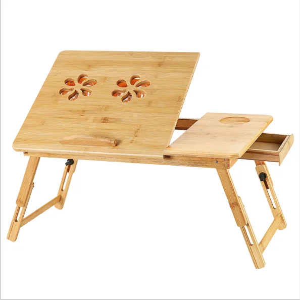 High-Quality Bamboo Portable Laptop Desk with drawer