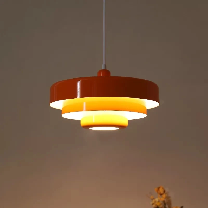 Medieval Danish Multicolor Chandelier Retro Orange Bauhaus Decoration Lights Restaurant Study Cafe Coffee Table Bar Pendant Lamp