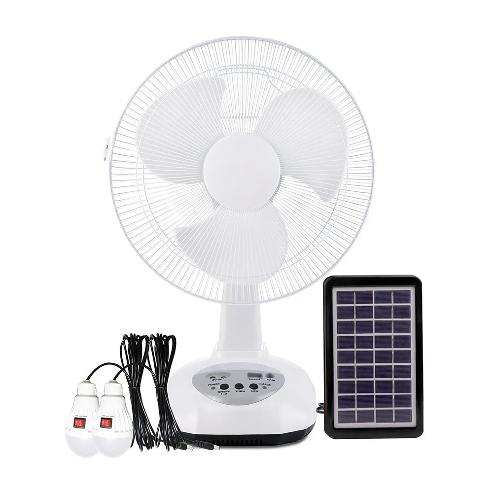 48 Vdc 12 Inch Dc Silent High Speed Home Small Electric Rechargeable Light Mini Usb Slim Wireless Solar Table Desktop Fans