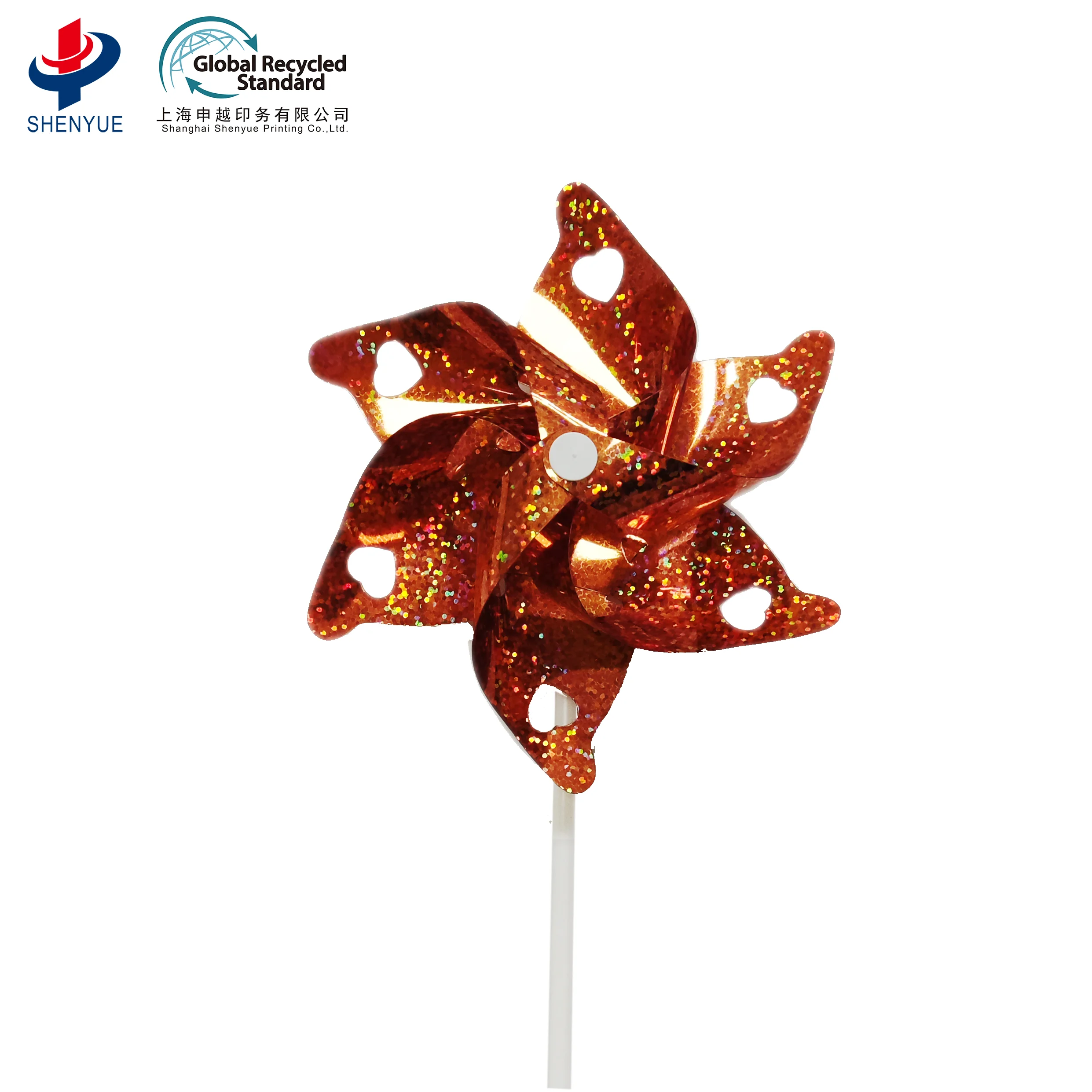 Изготовитель, настраиваемый блестящий красочный ПЭТ, экологически чистый ветряной мельница, украшение для дня рождения