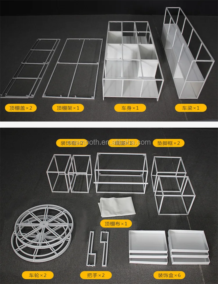 Custom Candy Cart Display Dessert Flower Cart For Wedding Cake Candy flower decoration