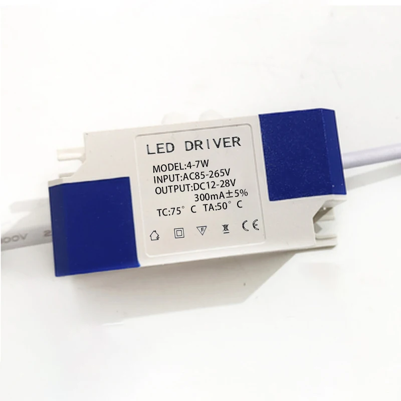 Slim Plastic Built-in 300 ma led driver 4w 5w 6w 7w 9w led driver circuit led power supply