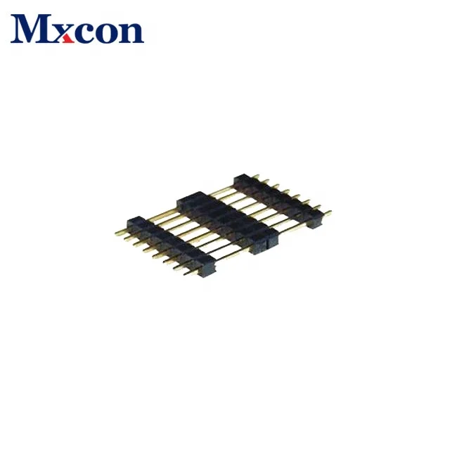 
gold plated 2.54mm dual row straight right angle pin header wholesale 